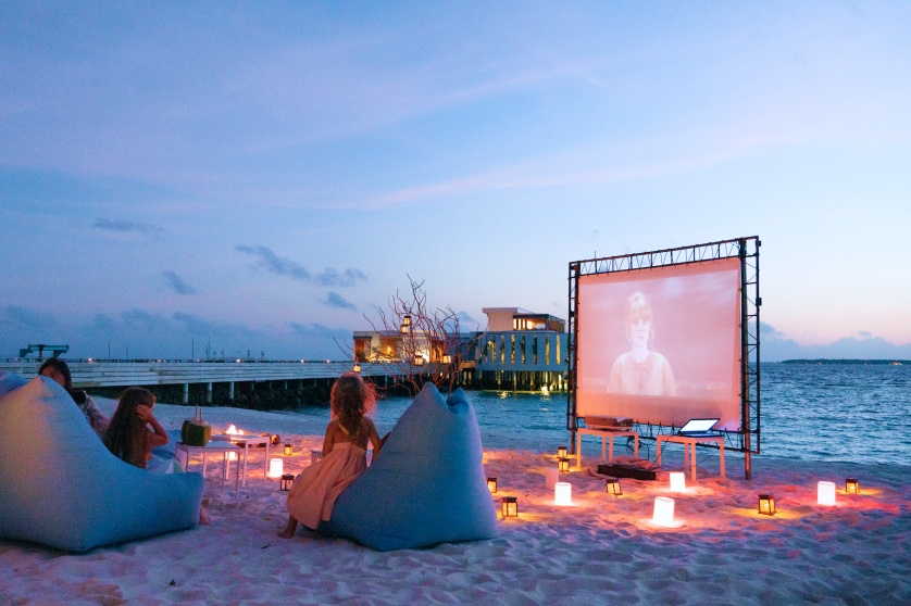 Maldives private cinema on the beach