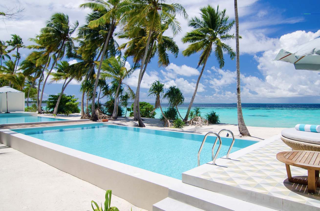 The 2 private freshwater pools at the Great Beach Residence Maldives