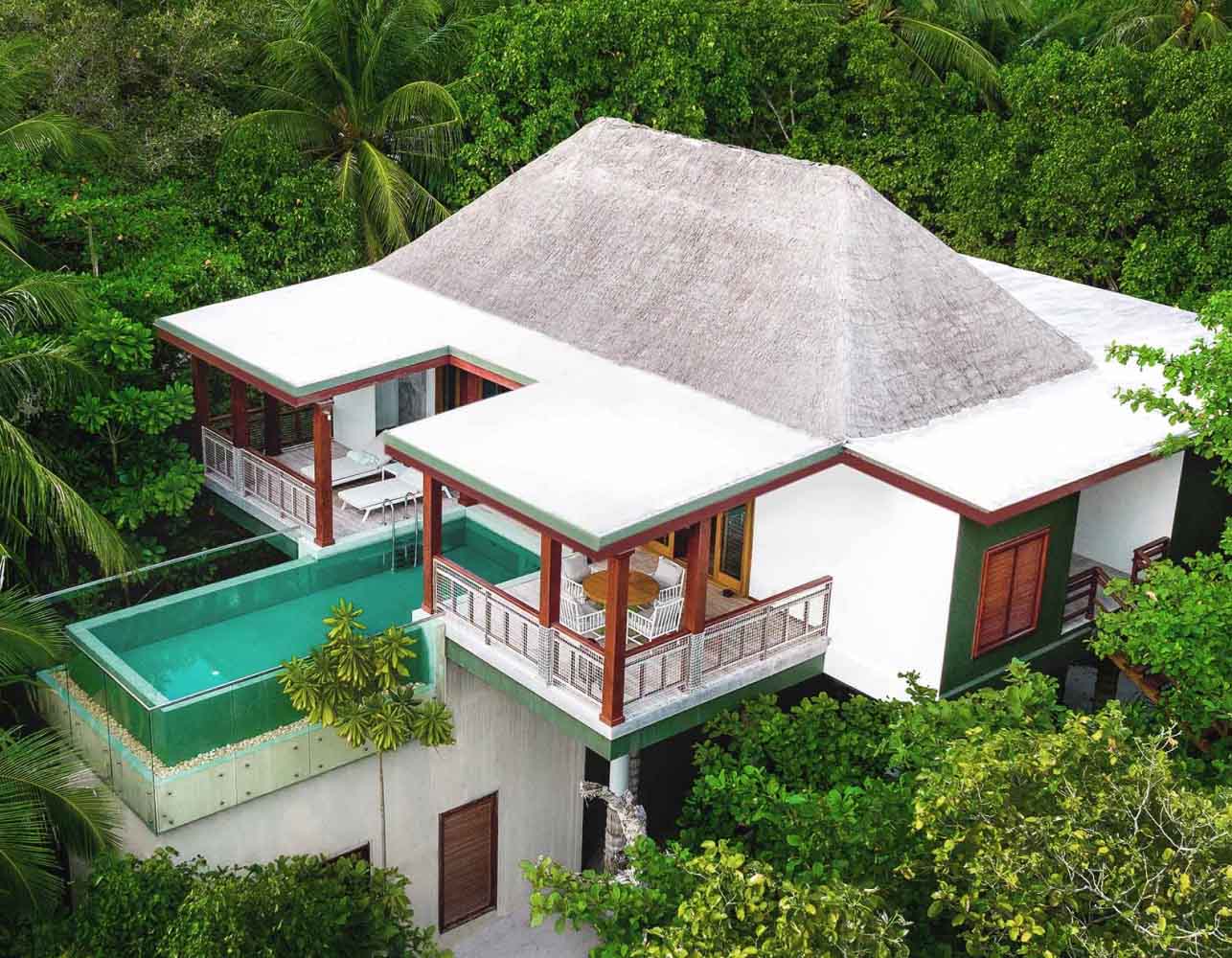 An overhead view of our Maldives Treetop Villas.